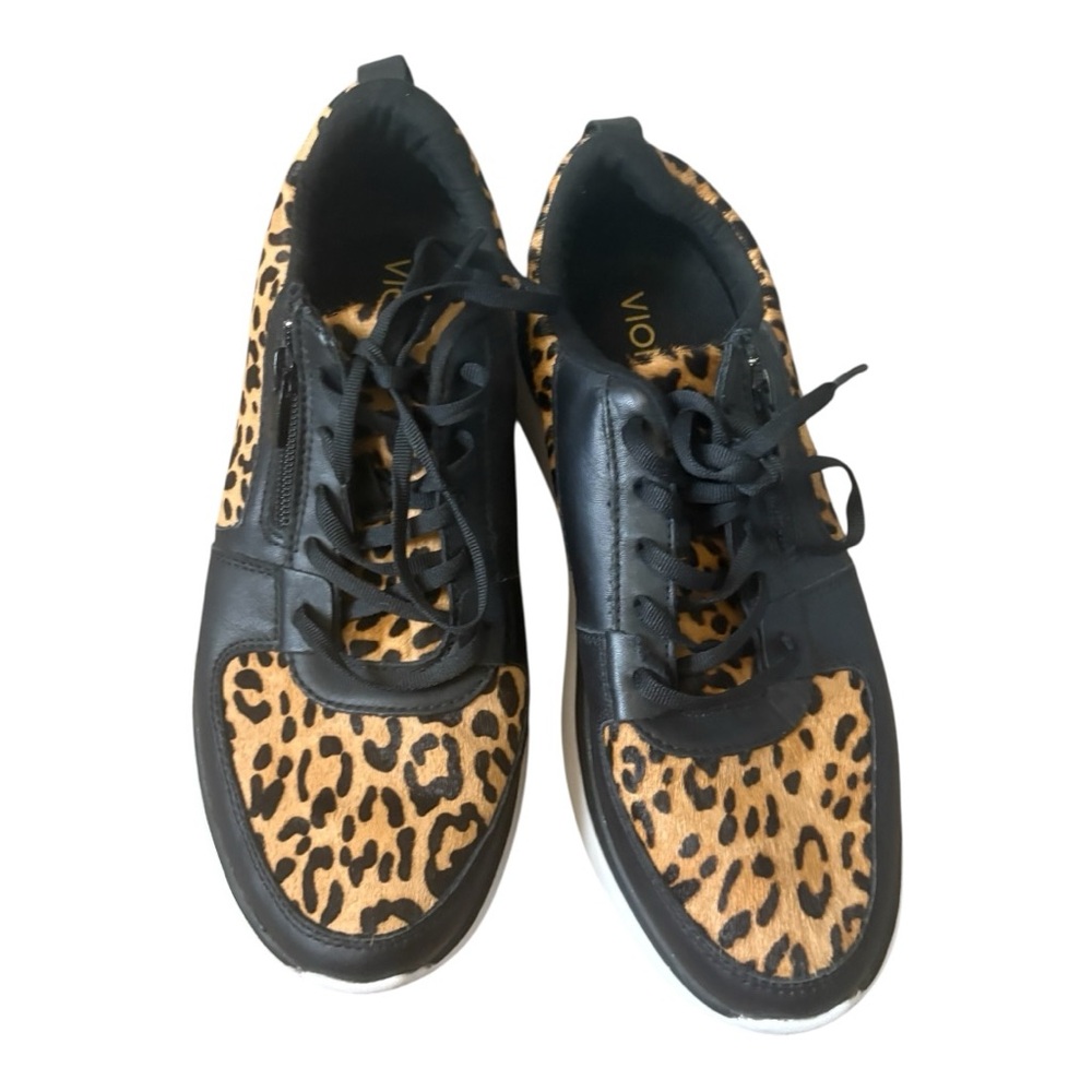 Vionic Delmar Remi Leopard Print Sneakers Size 9.5 Orthotic Comfort Shoes - Picture 3 of 9